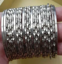 Lot Of Bangles Girls/Womens Metal Bangles 2" Silver And Red  2" Glass Choriyan
