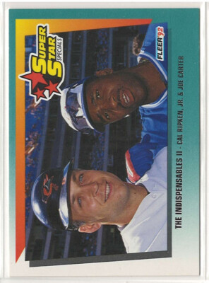 1992 Fleer Baseball #703 Cal Ripkin Joe Carter Super Star Special