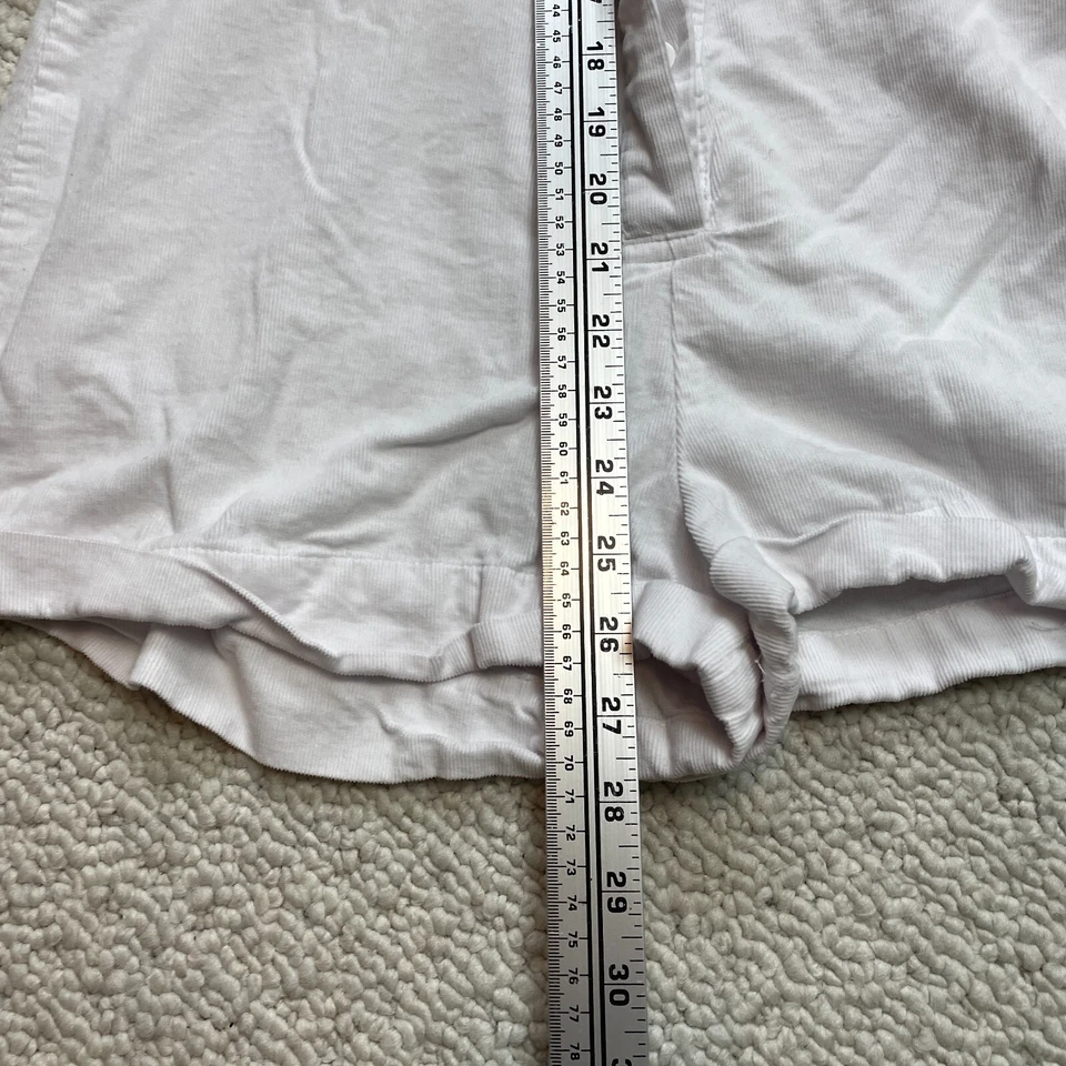 Boohoo 连衫裤女式 6 白色领短袖纽扣灯芯绒口袋上衣 — 第 4/4 张图片