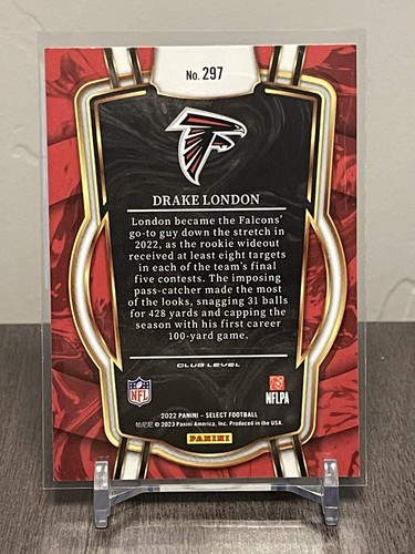Drake London #297 2022 Panini Select Club Level - Atlanta Falcons radiocontrol - Imagen 2 de 2