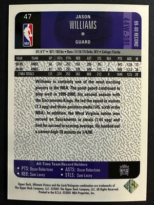 Jason Williams 2000 Upper Deck Ultimate Victory Basketball