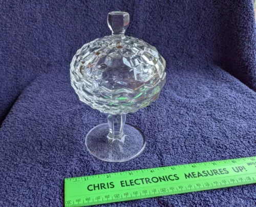 Vintage Fostoria American Covered Compote Pedestal Jelly Dish