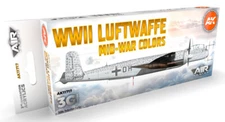 AK Interactive #AKI-11717 Air Series WWII Luftwaffe Mid-War Colors 3G Paint Set