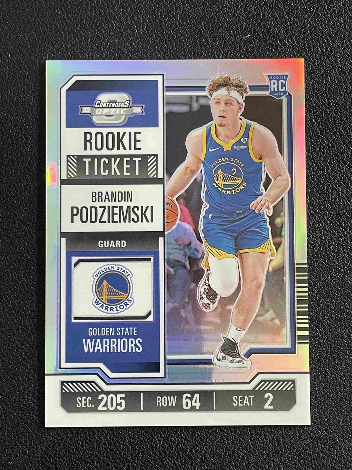 Brandin Podziemski 2023-24 Contenders Optic Season Ticket Silver Warriors RC #3