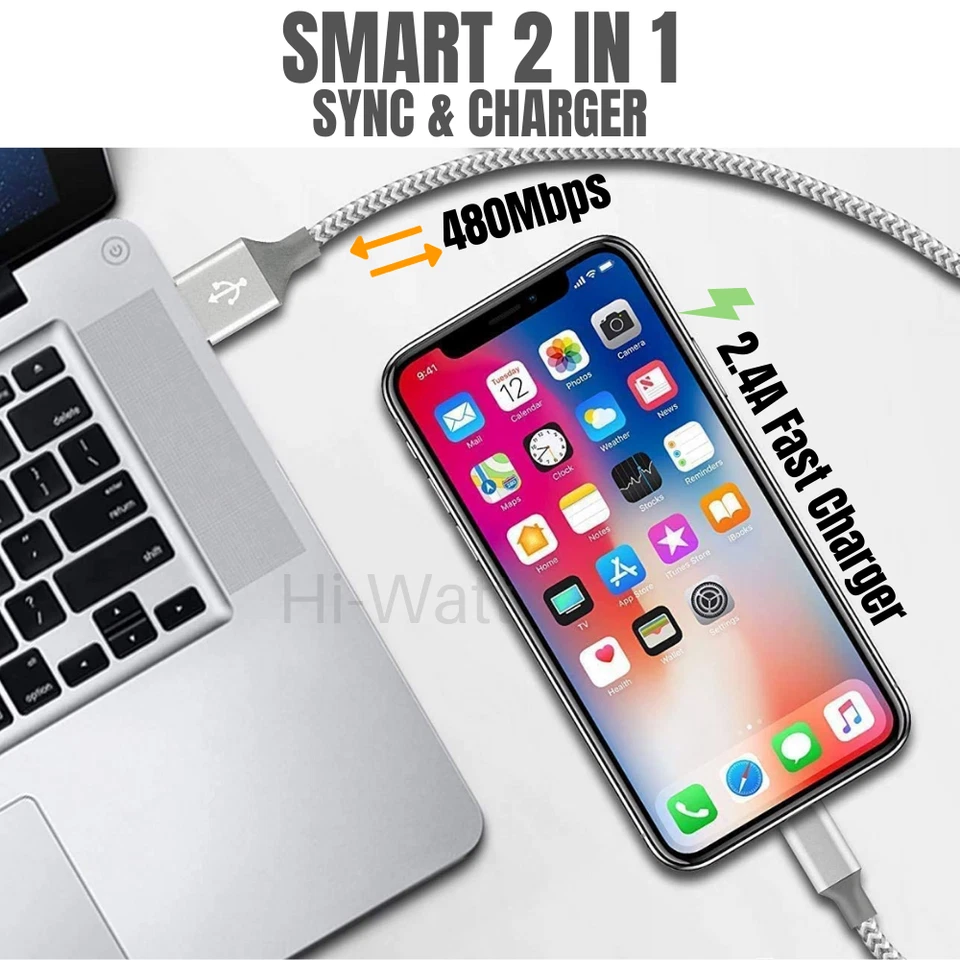 Venta al por mayor Lote de 10 cables USB 6 pies para Apple iPhone 12 13 14 cargador cable de carga Foto 3 de 4