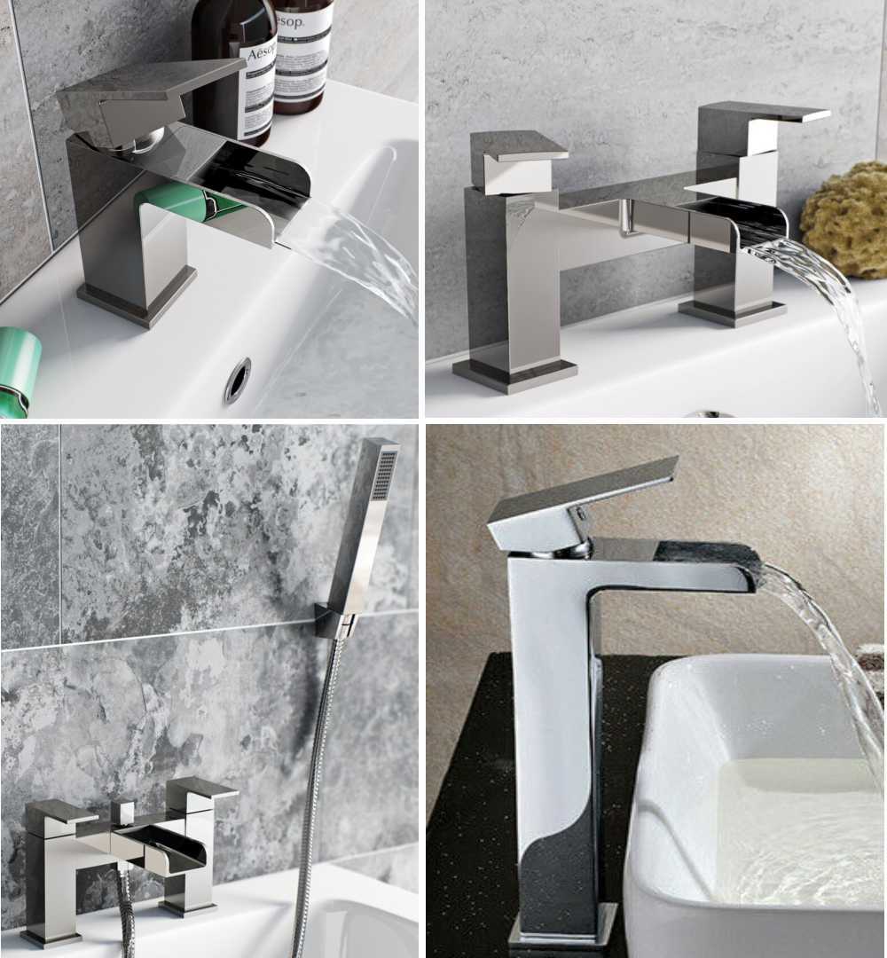 Waterfall Bathroom Taps Chrome Basin Mixer Bath Filler Shower Deck Tap Sets eBay