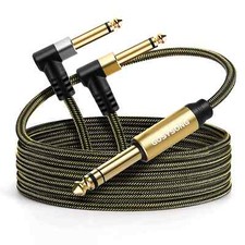 1/4 Insert Cable, 1/4 Stereo to Dual 1/4 Mono TRS Insert Cable 15Ft, Stereo Brea