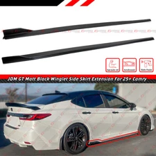 For 2025-2026 Toyota Camry JDM GT Winglet Style Matte Black Side Skirt Extension