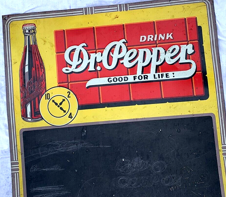 専用です。 Dr Pepper ビンテージマシーン看板 Vintage 27 by 19 Dr Pepper Soda Pop menu board metal Sign
