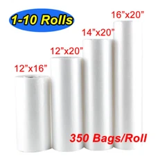 1-10 Plastic Clear Produce Bag Kitchen Food Storage Bags 12x16 12x20 14x20 16x20