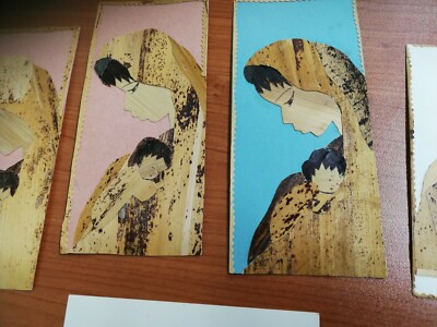 Vintage 1980s Detailed Twelve Postcards Created with Wood