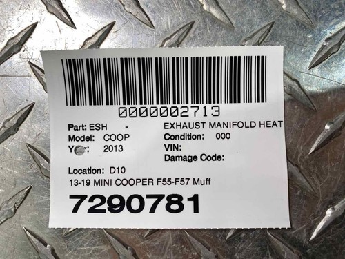 13-19 MINI COOPER F55-F57 Muffler Exhaust Heat Shield 51487290781 OEM - Picture 4 of 4