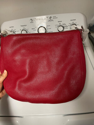 Coach - $450 NWOT Pebbled Leather Turnlock Hobo Bag RED 24771 | eBay