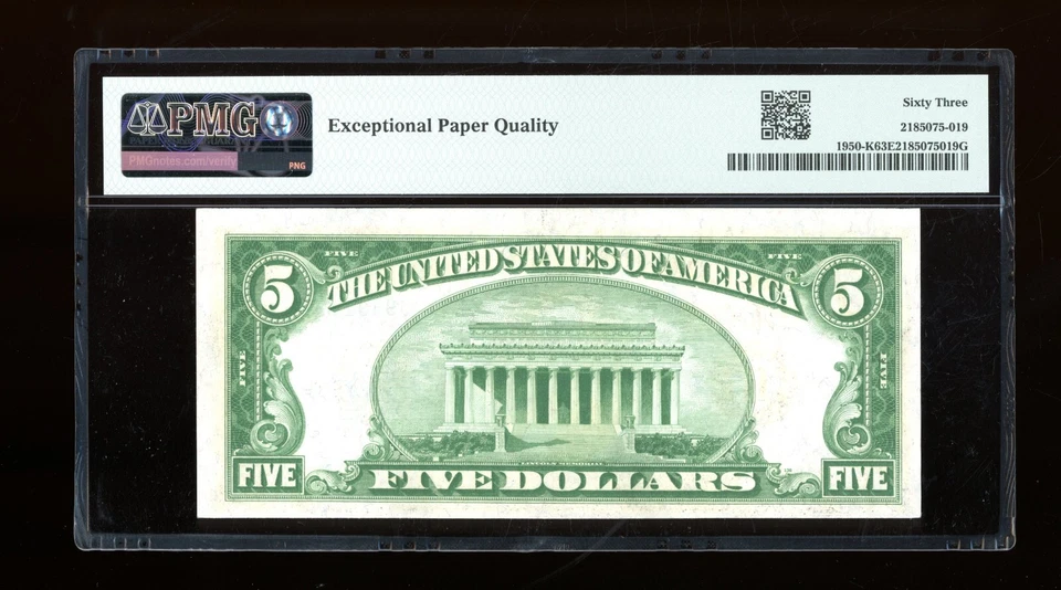 DBR 1928 $5 FRN Dallas Numeral Fr. 1950-K PMG 63 EPQ Serial K01709391A - Image 2 of 2