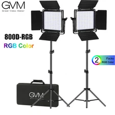 GVM 800D-RGB Studio Video LED 2-Light Kit Photography Lighting With APP Control