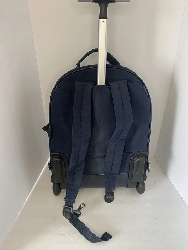 Kipling Sausalito Nylon Wheeled Rolling Carry On Backpack Blue - Image 4 of 4