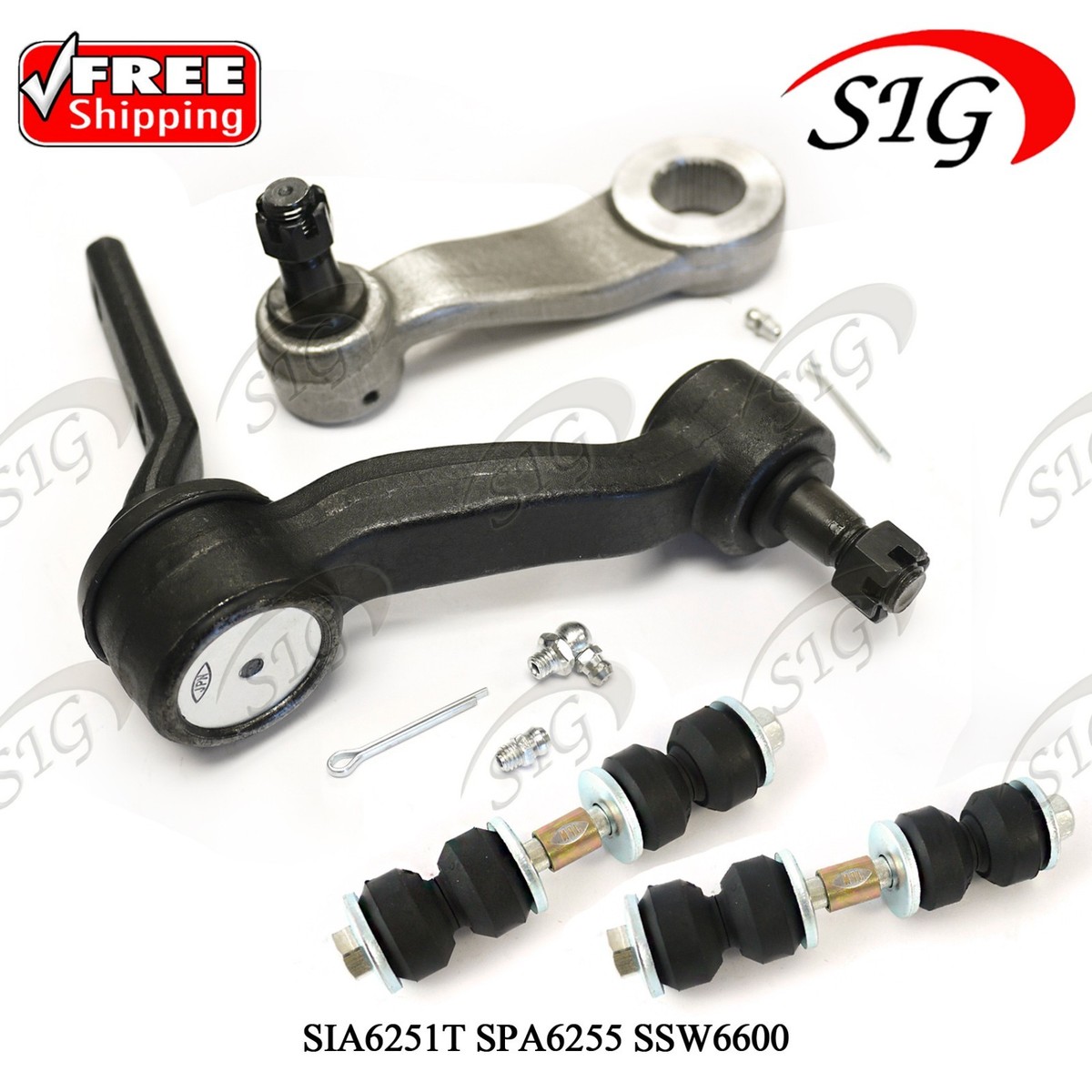 4PC Front Sway Bar Pitman Idler Steering Kit for 1996 - 2001