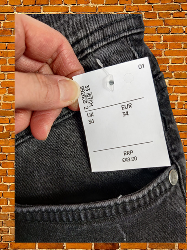 BNWT CROSSHATCH SIZE W34L BLACK JEANS DENIM SLIM FIT BARBECK MENS 34X33 LONG - Picture 4 of 7