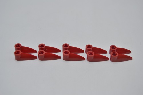 LEGO 10 x Zahn mit Achsloch rot Red Bionicle 1x3 Tooth with Axle Hole 41669 x346 - Bild 2 von 2
