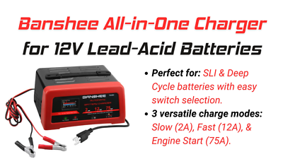 Automatic 12V Battery Charger - 2/12/75 AMP With Over Charge Protection