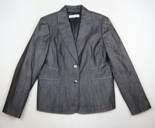 Kasper Women's Blazer Jacket Size 12 Gray Denim Business Career