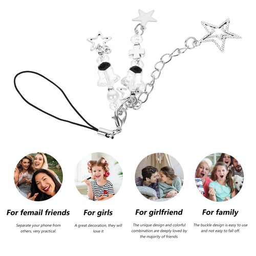 Pentagram Mobile Phone Chain Student Lanyard Accessories Charm Star - Zdjęcie 4 z 12