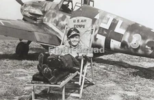 WW2 Picture Photo Pilot With German Fighter Messerschmitt Bf-109G-5 8027