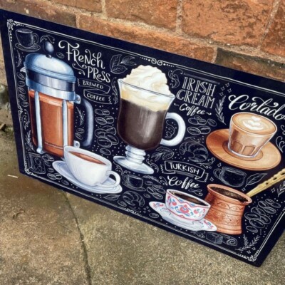 Fresh Roast Coffee Menu 2 - Metall Werbung Wandschild 28 cm x 41 cm.