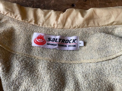 Vintage Saltrock ATS Fleece & Nylon Hooded Zip Jacket - Yellow - Medium - Picture 13 of 15