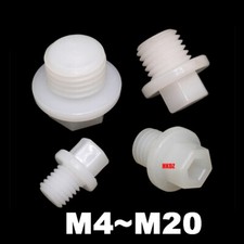 Plastic Tube Plugs Bung Blanking End Cap Stopper Hose Male Thread Fitting M4 M20