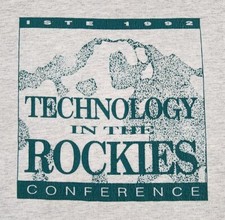 VINTAGE ISTE Shirt Men Large Apple Computer IBM Rockies Conference 90s Adult A01