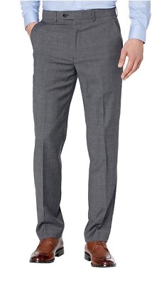 RALPH LAUREN MENS EDGEWOOD ULTRAFLEX PANTS SIZE 36W 29L GREY Flat front MSR $175