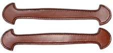 Lot of 2 Brown Leather double and stitched Steamer trunk handles #101BR