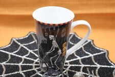 222 FIFTH BICYCLE SKELETON TRICK OR TREAT MAN HALLOWEEN TALL LATTE COFFEE MUG