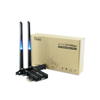 Ubit WiFi 6E AX210 PCIE WiFi Card Extends to 6GHz (6GHz/5GHz/2.4GHz),Up to 54...