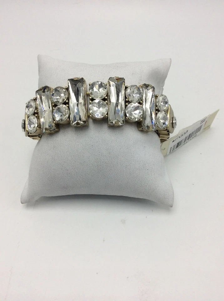 Pulsera Kenneth Cole $45 tono oro cuentas cristal medio elástico 730B Foto 2 de 4