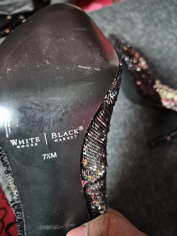 Tacones Casa Blanca Mercado Negro Talla 7.5 Para Mujer Tacones Cambiantes de Color Nuevos Sin Caja Foto 4 de 4