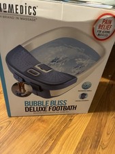 HoMedics Bubble Bliss Deluxe Foot Bath Spa w/ Vibration, White/Blue FB-625