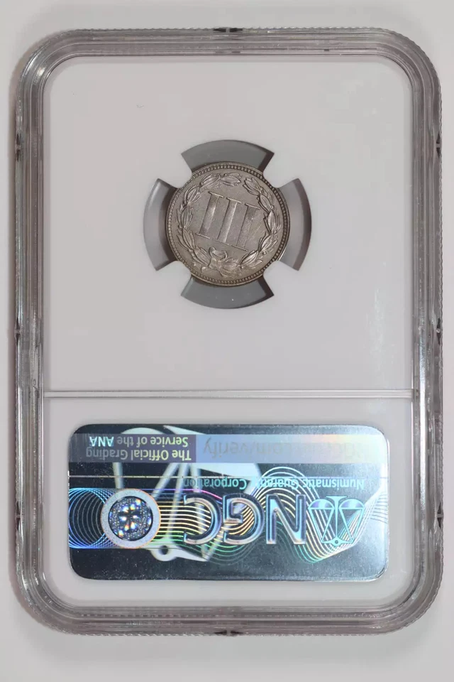 1870 THREE CENT NICKEL NGC AU DETAILS - Image 2 of 2