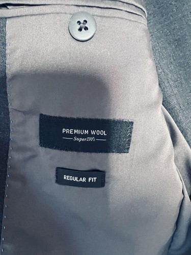 Uniqlo Premium Wool Suit Setup L Charcoal Gray Business Casual Mens - Picture 6 of 20