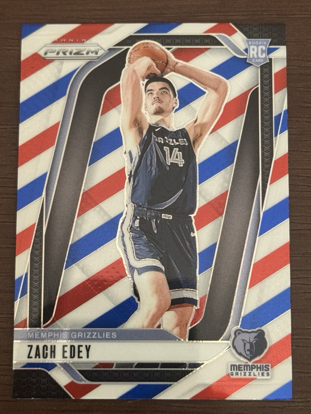 ZACH EDEY RED WHITE BLUE Prizm Rookie! 2024-25 PANINI PRIZM #249 Grizzlies RC