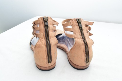 Freebird Eden Leather Ankle Strap Rear Zipper Sandals Women's Size 10.5 Tan - Picture 3 of 8