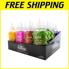 BAZIC Washable Glitter Glue - 24 Packs of 6 Neon Colors, Non-Toxic Art Supplies