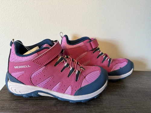 Merrell Girls Outback Mid MK165724 Hiking Shoes In Berry/Navy (Size 1)