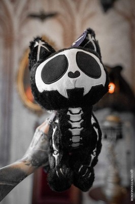 Skelekitty Plush Toy [Deluxe] Goth Emo Skelanimal Skeleton Animal