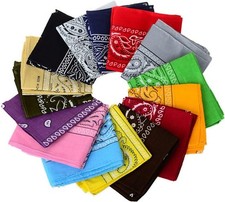 12Pcs Bandanas 100 Cotton Double Sided Paisley Print Head Wrap Scarf Wristba...