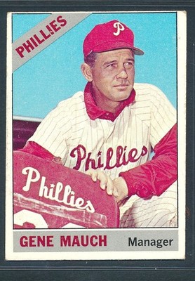 1966 Topps Set Break #411 GENE MAUCH Semi-High #, Philadelphia Phillies ~ VG+