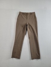 Uniqlo Women Pant XS Brown houndstooth Straight Leg High Rise Formal Business