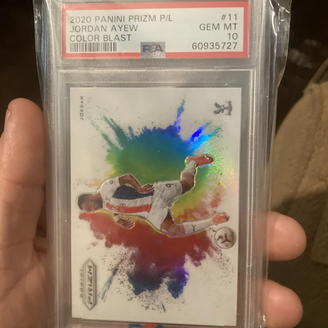 2020 Panini Prizm P/L Jordan Ayew White Color Blast Psa 10
