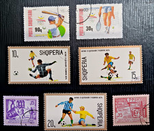🟪 ALBANIA - COLLECTION OF 7 USED STAMPS - 1974 WORLD CUP + OLYMPICS